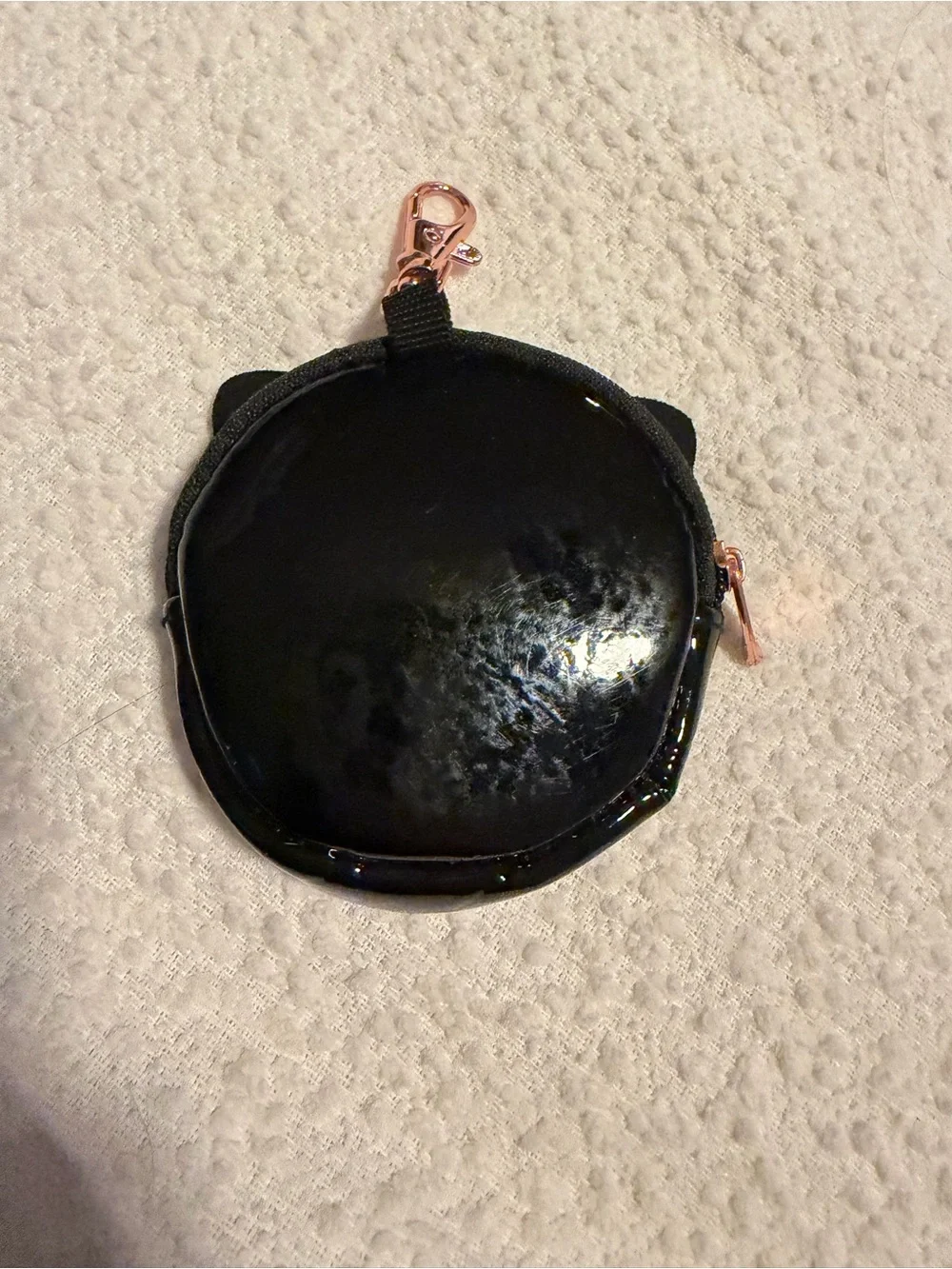 Cat Face Coin Pouch Keychain - Black (Unknown Brand)